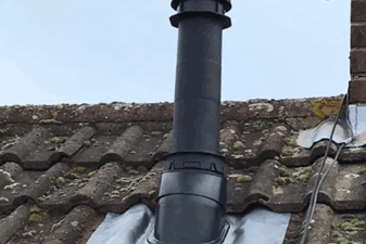 A new roof flue has been installed