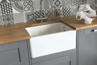 A newly fitted kitchen sink