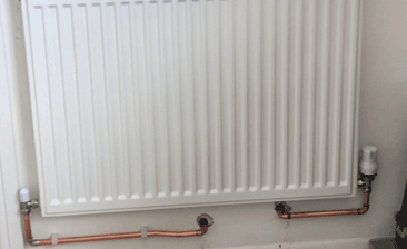 A newly fitted white radiator